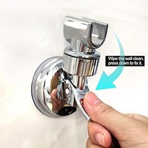 1pc Chrome Polished Adjustable Shower Head Bracket - Detachable Suction Cup for Easy Installation, No Drilling Required - Perfect for Bathroom Upgrades , Bathroom Tools Lightinthebox