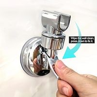 1pc Chrome Polished Adjustable Shower Head Bracket - Detachable Suction Cup for Easy Installation, No Drilling Required - Perfect for Bathroom Upgrades , Bathroom Tools Lightinthebox - thumbnail