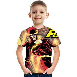 Kids Boys' T shirt Tee Short Sleeve Graphic Children Tops Active Black 3-12 Years Lightinthebox