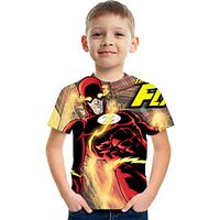 Kids Boys' T shirt Tee Short Sleeve Graphic Children Tops Active Black 3-12 Years Lightinthebox - thumbnail