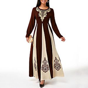Muslim Adults' Women's Chinese Folk Dance Dress For Date Spandex Polyster Long Length miniinthebox