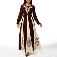 Muslim Adults' Women's Chinese Folk Dance Dress For Date Spandex Polyster Long Length miniinthebox - thumbnail