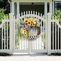 Spring Wreaths for Front Door, Colourful Artificial Flower Holiday Decor for Home Outdoor Indoors Wall Window Wedding Decor Lightinthebox - thumbnail