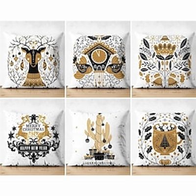 Christmas Scandinavian Folk Art Double Side Pillow Cover 1PC Xmas Soft Decorative Square Pillowcase for Bedroom Livingroom Sofa Couch Chair miniinthebox Christmas Scandinavian Folk Art Double Side Pillow Cover 1PC Xmas Soft Decorative Square Pillowcase for Bedroom Livingroom Sofa Couch Chair miniinthebox