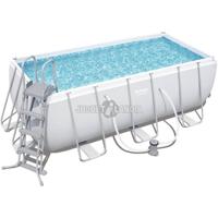 Bestway Power Steel Rectangular Frame Pool Set With Sand Filter pump 162" x 79" x 48"/4.12m x 2.01m x 1.22m