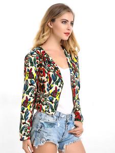 O-NEWE Printed Pockets Long Sleeve Jackets