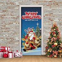 Christmas 3D Stickers Waterproof Door Stickers Xmas Door Mural Peel Self Adhesive Wallpaper PVC Sticker Removable Wall Decal for Home Office Decoration miniinthebox - thumbnail