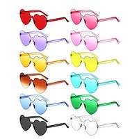 Heart Sunglasses for Women, Trendy Rimless Transparent Candy Color Heart Glasses for Party Favor Lightinthebox - thumbnail