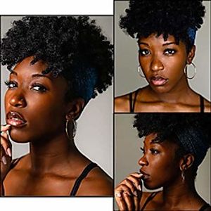 short afro kinky curly head wrap hairstyles for women short head-wrap wigs for black women ombre blond ombre gray head wrap wigs with bangs 6 colors available (j261) miniinthebox