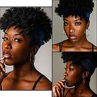 short afro kinky curly head wrap hairstyles for women short head-wrap wigs for black women ombre blond ombre gray head wrap wigs with bangs 6 colors available (j261) miniinthebox - thumbnail