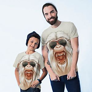 Family Look Beige Active Graphic Animal Print Short Sleeve Tee  Kids Lightinthebox