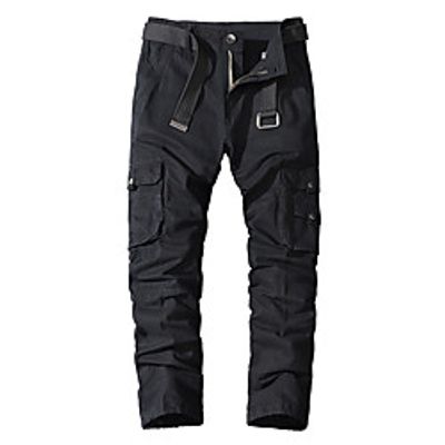 Men's Casual / Sporty Chino Soft Sports Daily Leisure Sports Pants Chinos Pants Solid Colored Full Length Sporty ArmyGreen Blue Khaki Black Dark Gray miniinthebox