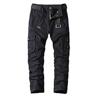 Men's Casual / Sporty Chino Soft Sports Daily Leisure Sports Pants Chinos Pants Solid Colored Full Length Sporty ArmyGreen Blue Khaki Black Dark Gray miniinthebox - thumbnail