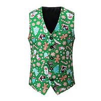 Christmas Trees Cosplay Costume Men's Adults' Christmas Christmas Christmas Polyester Vest miniinthebox - thumbnail