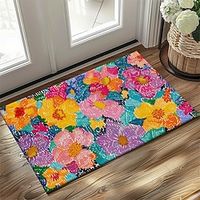 Colorful Flowers Doormat Non-Slip Oil Proof Rug Indoor Outdoor Mat Bedroom Decor Bathroom Mat Entrance Rug Door Mat Lightinthebox