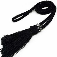 moyoto women's fashion bowknot thin braided belt for dress with tassel (multicolor) (black) Lightinthebox - thumbnail
