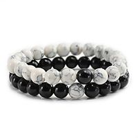 Men's Bead Bracelet Beads Fashion Trendy Stone Bracelet Jewelry BlackWhite / White / Black For Gift Festival miniinthebox - thumbnail