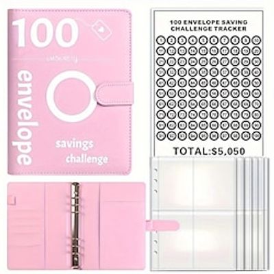 100 Envelopes Challenge Binder Simple And Funny Way To Save 5050 Savings Challenge Binder Budget Binder With Cash Envelopes Lightinthebox