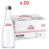 Evian Natural Mineral Water Glass - 330 ml x 20 Carton