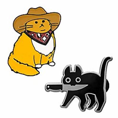 hgcg cat enamel pins backpacks hat jacket badge brooch pins (black and yellow) Lightinthebox