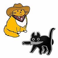 hgcg cat enamel pins backpacks hat jacket badge brooch pins (black and yellow) Lightinthebox - thumbnail
