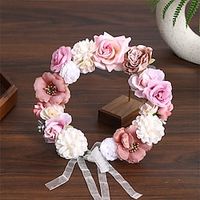 Bride Wreath Bridesmaid Flower Headband Hair Hoop Forest Style Wedding Dress Accessories Korean Seaside Photography Hair Accessories Lightinthebox