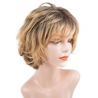 Curly Lace Wig Women Short Curly Wigs with Bangs Yellow Brown Mixed Blonde Pixie Cut Wig for Women Straight Synthetic Fiber Wigs Wavy Wig Lightinthebox