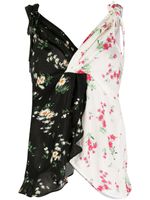 Vivetta two-tone floral print cami top - Black - thumbnail