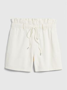 Paperbag Pull-On Denim Shorts