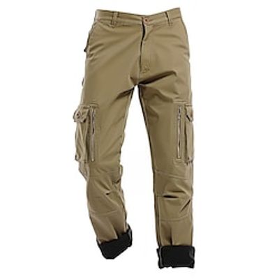 Men's Cargo Pants Cargo Trousers Fleece Pants Pocket Camouflage Comfort Breathable Outdoor Daily Going out Fashion Casual Black Army Green Lightinthebox