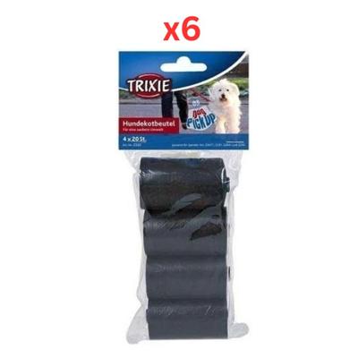 Trixie Medium Black Dog Dirt Bags 4X20pcs (Pack of 6)