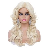 Vintage Wigs Blonde Wig for Women Lady Natural Layered Synthetic Full Wigs for 70s Cosplay Costume Disco Hair Wig miniinthebox