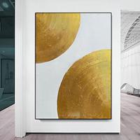 Large handmade Gold Minimalist Abstract Painting hand painted Modern Art Painting hand painted White Abstract Painting Gold 3D Textured Painting Gold Leaf Abstract Painting Lightinthebox