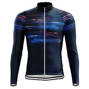 21Grams Men's Long Sleeve Cycling Jersey Summer Spandex Blue Bike Top Mountain Bike MTB Road Bike Cycling Quick Dry Moisture Wicking Sports Clothing Apparel  Athleisure Lightinthebox