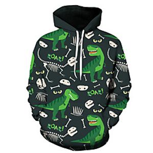 Men's Unisex Plus Size Pullover Hoodie Sweatshirt Graphic Prints Dinosaur Print Hooded Casual Daily Holiday 3D Print Basic Designer Hoodies Sweatshirts  Long Sleeve 1 2 3 miniinthebox