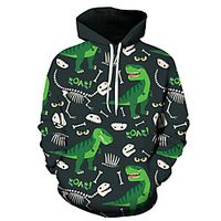 Men's Unisex Plus Size Pullover Hoodie Sweatshirt Graphic Prints Dinosaur Print Hooded Casual Daily Holiday 3D Print Basic Designer Hoodies Sweatshirts  Long Sleeve 1 2 3 miniinthebox - thumbnail