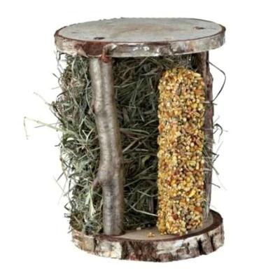 Trixie Wooden Tower With Hay & Crispy Bar For Small Pets 13X17X13cm Trixie Wooden Tower With Hay & Crispy Bar For Small Pets 13X17X13cm