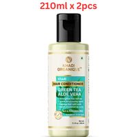 Khadi Organique Greentea Aloevera Hair Conditioner (SLS & Paraben free) 210ml (Pack Of 2)