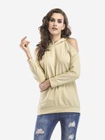 Casual Women Solid Color Hooded Hollow Hoodies