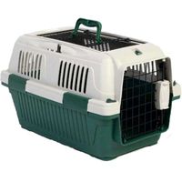Nutrapet Dog And Cat Carrier Open Grill Top Dark L 57Cm x W 37Cm x H 35 Cm, Green Box