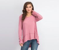 Womens Cotton High-Low Top  Mesa Rose - thumbnail