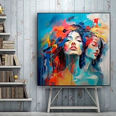 Abstract Figurative Painting Colorful Abstract Art on Canvas Handpainted  Female Painting Large Wall Art Abstract Home Bedroom Decor Lightinthebox