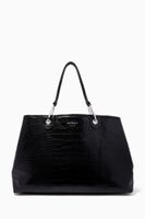 My EA XL Tote Bag in Croc-embossed Faux Leather My EA XL Tote Bag in Croc-embossed Faux Leather