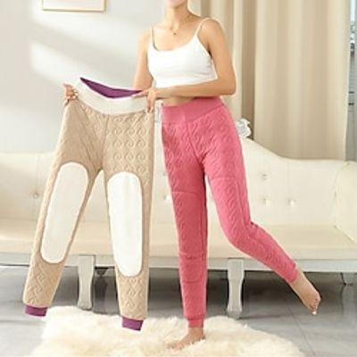 Women's Loungewear Pants Pure Color Warm Casual Comfort Home Daily Going out Polyester Warm Pant Fall Winter Pink Purple Lightinthebox