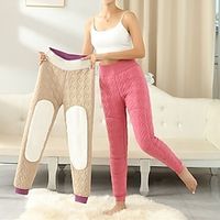 Women's Loungewear Pants Pure Color Warm Casual Comfort Home Daily Going out Polyester Warm Pant Fall Winter Pink Purple Lightinthebox - thumbnail