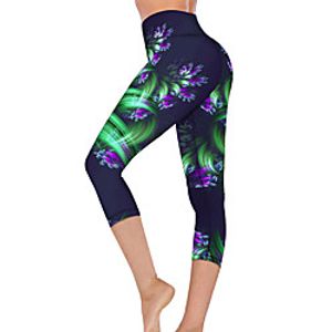 21Grams Women's High Waist Yoga Pants Capri Leggings Tummy Control Butt Lift Breathable Purple Fitness Gym Workout Running Summer Sports Activewear High Elasticity Lightinthebox