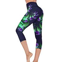 21Grams Women's High Waist Yoga Pants Capri Leggings Tummy Control Butt Lift Breathable Purple Fitness Gym Workout Running Summer Sports Activewear High Elasticity Lightinthebox - thumbnail