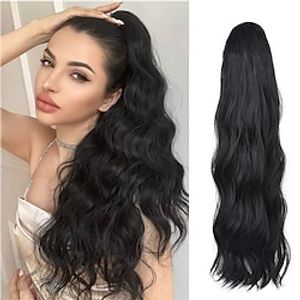 Ponytail Extension Drawstring 24 Inch Long Curly Wavy PonyTail Natural Soft Clip Claw in Hair Extension Synthetic Hairpiece for Women miniinthebox