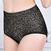 Breathable Maternity Sleepwear Panties Raw Cut Mid Waisted Rose Printed Soft Underwear