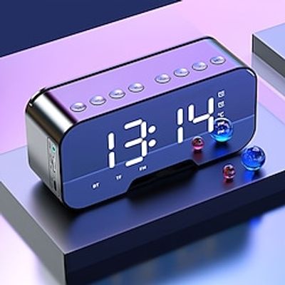 Portable Mini Wireless Speaker With 3D Surround Home Alarm Clock - Enjoy Loud Audio  Voice Broadcast Anywhere miniinthebox